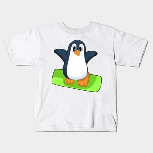 Penguin Snowboard Winter sports Kids T-Shirt